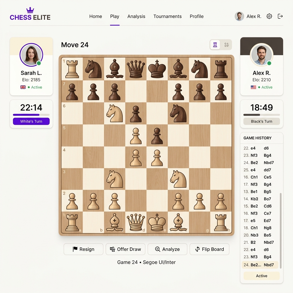 Interface da Chess Platform